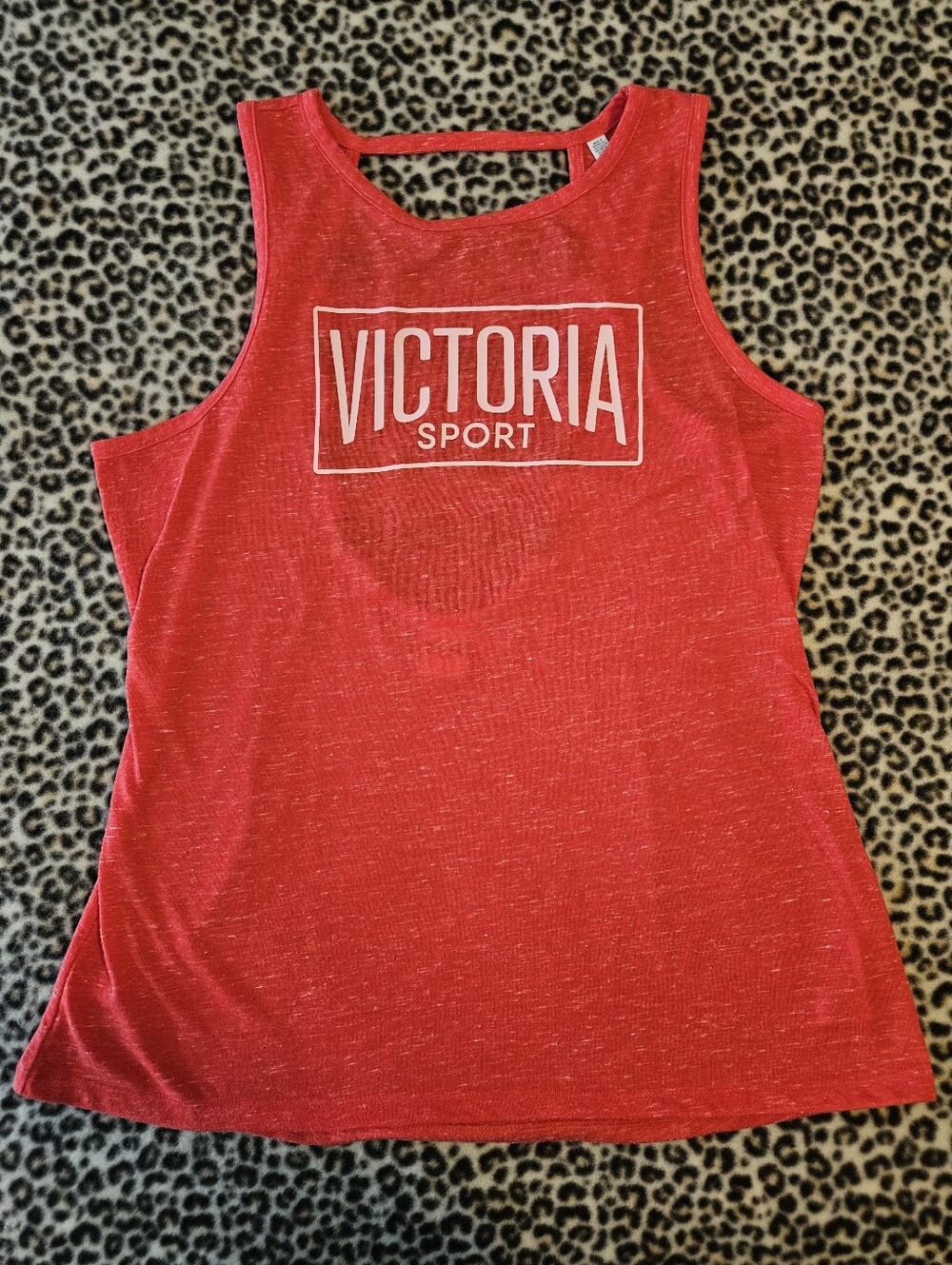 Victoria's Secret 'Victoria Sport' Women's Marl Red/Orange Tank Top, Size Large